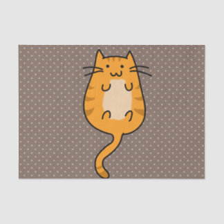 Papier Mousseline Chat orange mignon