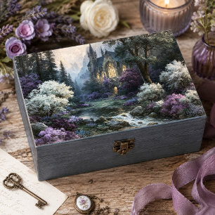 Papier Mousseline Château Fantastique Gothique de Ruisseau Rocailleu