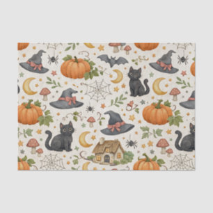 Papier Mousseline Chaton noir de cottage pour Halloween