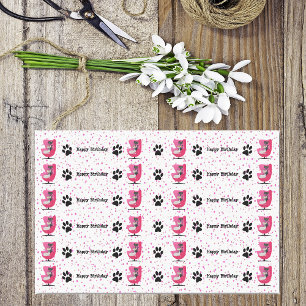 Papier Mousseline Chats du milieu du siècle d'anniversaire Chats ros