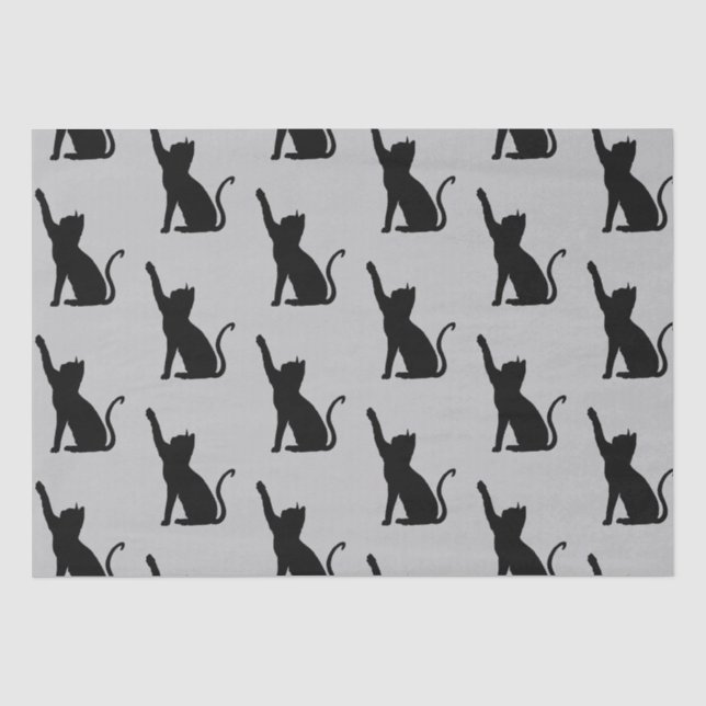 Papier Mousseline Chats gris et noirs (Recto)
