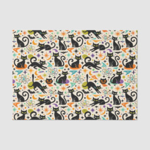 Papier Mousseline Chats noirs atomiques Halloween