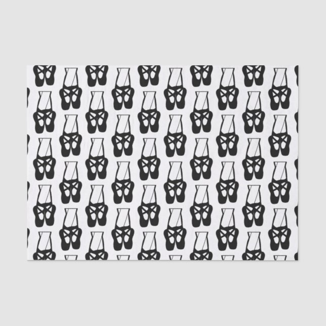 Papier Mousseline Chaussons Bleu Noir En Pointe Motif (Recto)