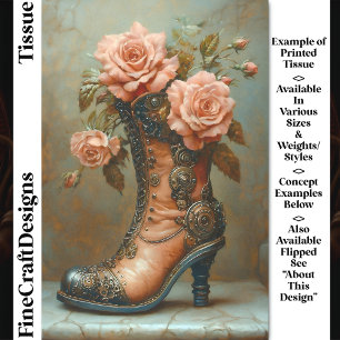 Papier Mousseline Chaussure Steampunk pour Dames & Roses Roses DF8L