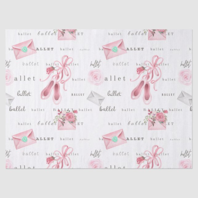 Papier Mousseline Chaussures en Ballon Rose (Recto)