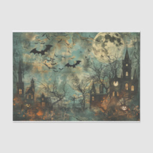 Papier Mousseline Chauves-souris éffrayantes Hantées Mansion Hallowe