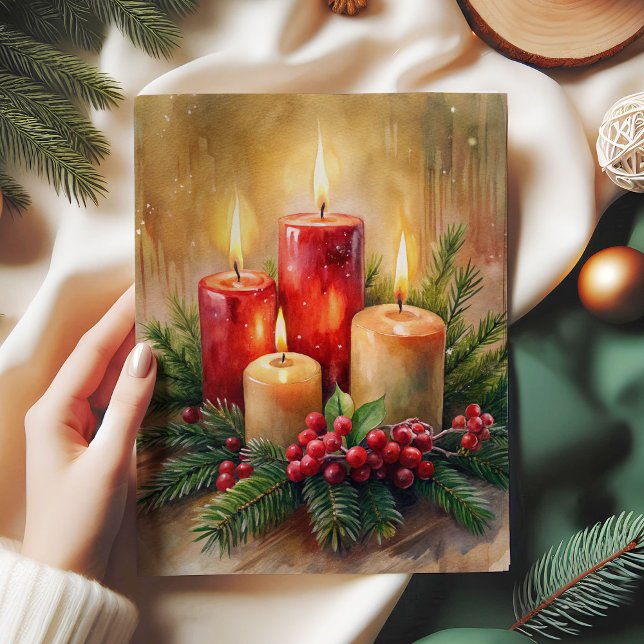 Papier Mousseline Cheerful Christmas candle rice paper vintage charm (Cheerful Christmas candle rice paper vintage charm)