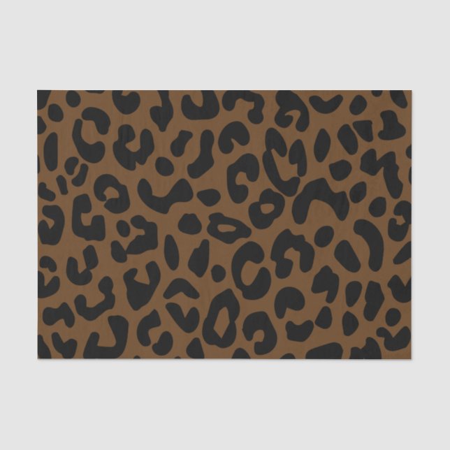 Papier Mousseline Cheetah Motif imprimé noir Brown (Recto)
