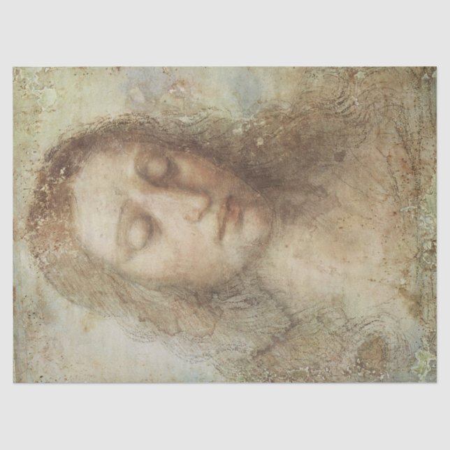 Papier Mousseline Chef du Christ (Christianisme) (Léonard de Vinci) (Recto)