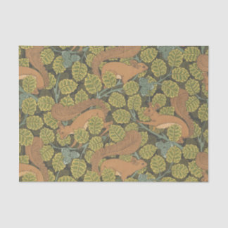 Papier Mousseline Chêne et écureuils Art nouveau