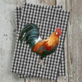 Papier Mousseline Chèque de la ferme gauche Coq noir blanc Buffle bl
