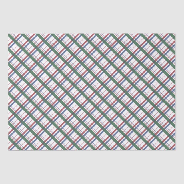 Papier Mousseline Chèque De Tartan Rouge Vert Et Rouge (Recto)
