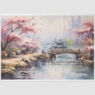 Papier Mousseline Cherry Blossom Trees Jardin Japonais Découpage