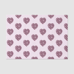 Papier Mousseline Cherry Carré rose et coeur diamant