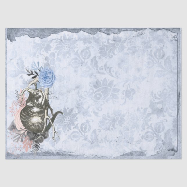 Papier Mousseline Cheshire Cat Alice au pays des merveilles Découpag (Recto)
