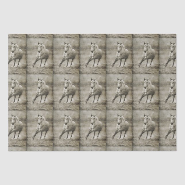 Papier Mousseline Cheval andalou russe galopant (Recto)