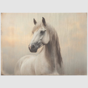 Papier Mousseline Cheval Arabe Peinture Découpage Trouvé