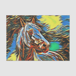 Papier Mousseline Cheval artistique