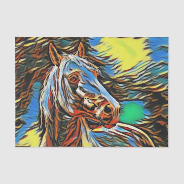 Papier Mousseline Cheval artistique (Recto)