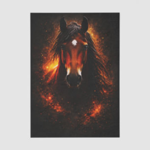 Papier Mousseline Cheval baie Fantastique Sombre Fougueux FH3L Décou