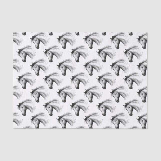 Papier Mousseline Cheval :  Blanc (Recto)