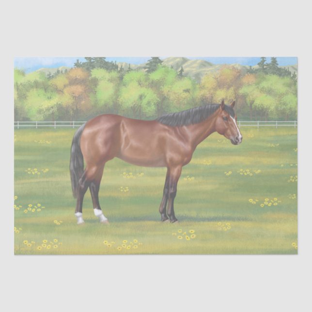 Papier Mousseline Cheval Brown Bay Quarter (Recto)