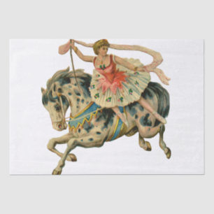 Papier Mousseline Cheval Cirque Acrobat Dancer Carousel Chevaux Dans