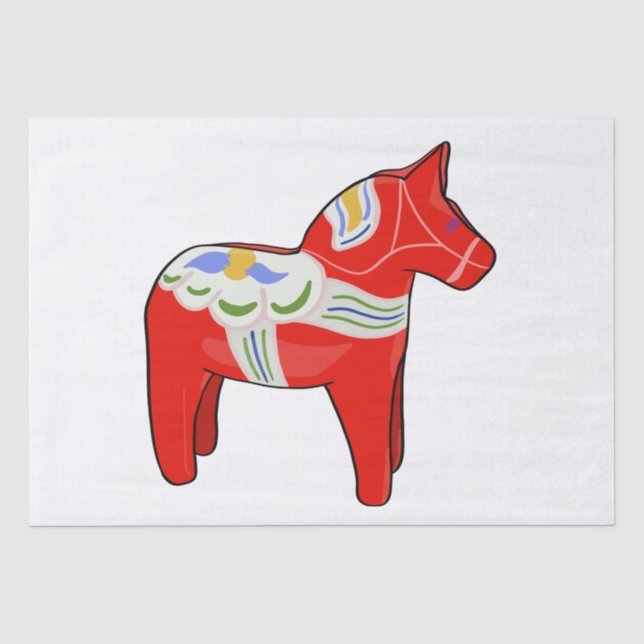 Papier Mousseline Cheval dalécarlien (Recto)