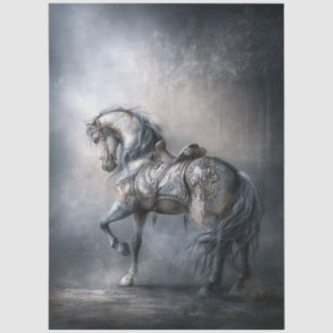 Papier Mousseline Cheval de carrousel gothique et romantique sombre 