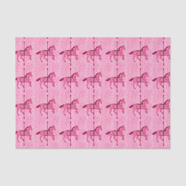 Papier Mousseline Cheval de carrousel - rose de fuchsia (Recto)