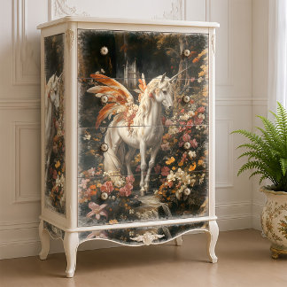 Papier Mousseline Cheval de Fée Orange Floral Forêt Récupération