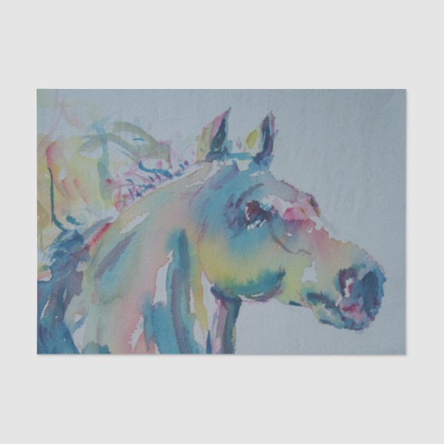 Papier Mousseline Cheval de plusieurs couleurs (Recto)