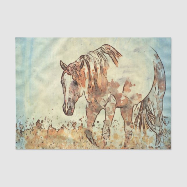 Papier Mousseline Cheval du studio 12216 d'art (Recto)