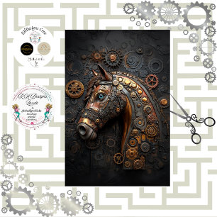 Papier Mousseline Cheval en fer Decoupage