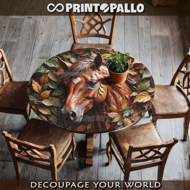 Papier Mousseline Cheval en feuilles d'automne (Créateur téléchargé)