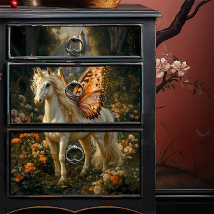 Papier Mousseline Cheval Fairy Imaginaire avec ailes à papillon oran