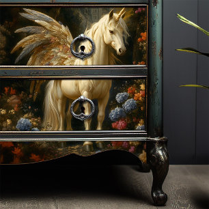 Papier Mousseline Cheval Fairy Imaginaire avec ailes multicolores