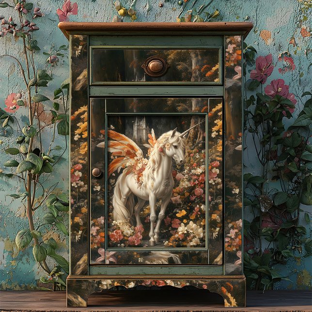Papier Mousseline Cheval Fairy Orange Floral Woodland Upcyclisme (Créateur téléchargé)