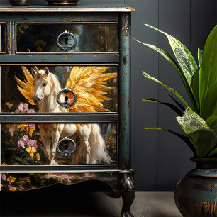 Papier Mousseline Cheval Fée Jaune Découpage Artisanat