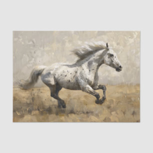 Papier Mousseline Cheval gris à l'huile Peinture Découpage