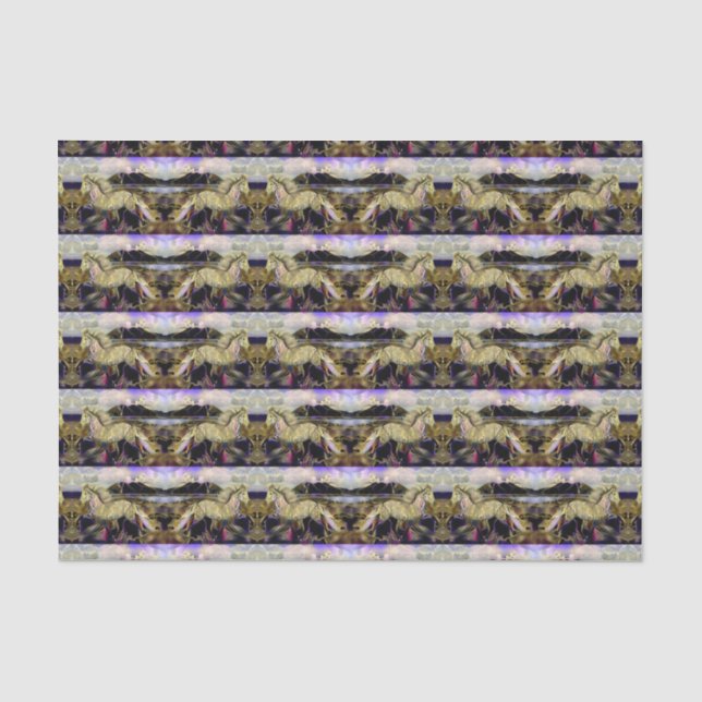 Papier Mousseline Cheval islandais Art Déco (Recto)