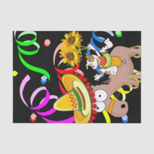 Papier Mousseline Cheval Joyeux Anniversaire Tissu Papier