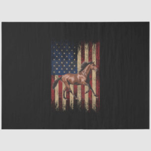 Papier Mousseline Cheval patriotique Drapeau américain équitation