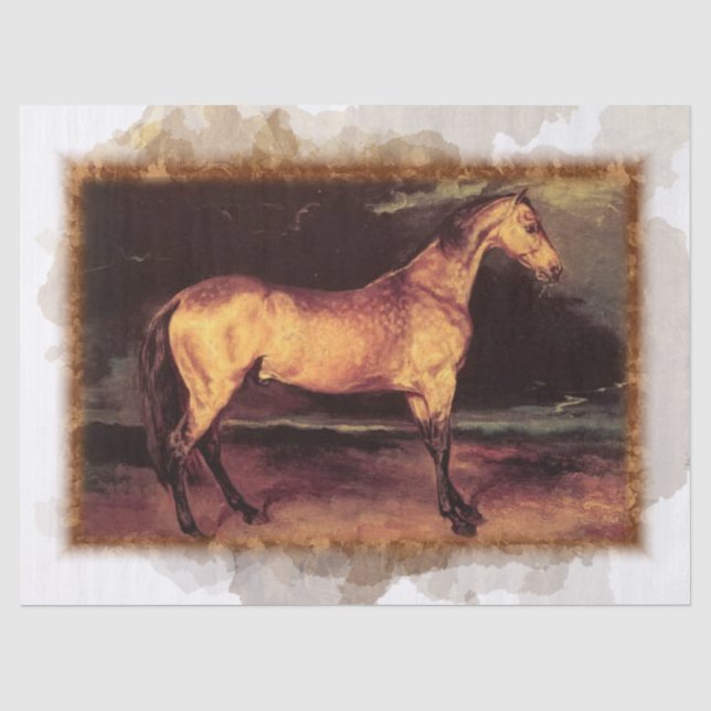 Papier Mousseline Cheval peinture d'art Vintage (Recto)
