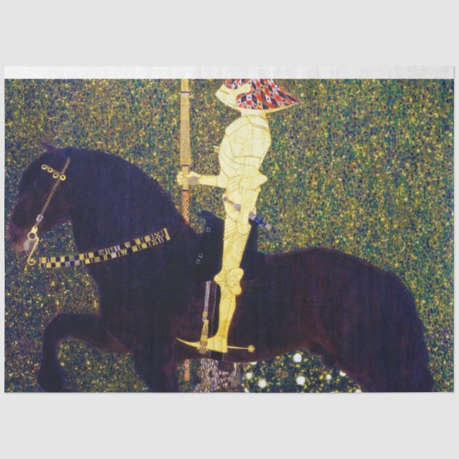Papier Mousseline Chevalier d'or, Gustav Klimt (Recto)