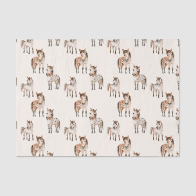 Papier Mousseline Chevaux bébés mignons (Recto)