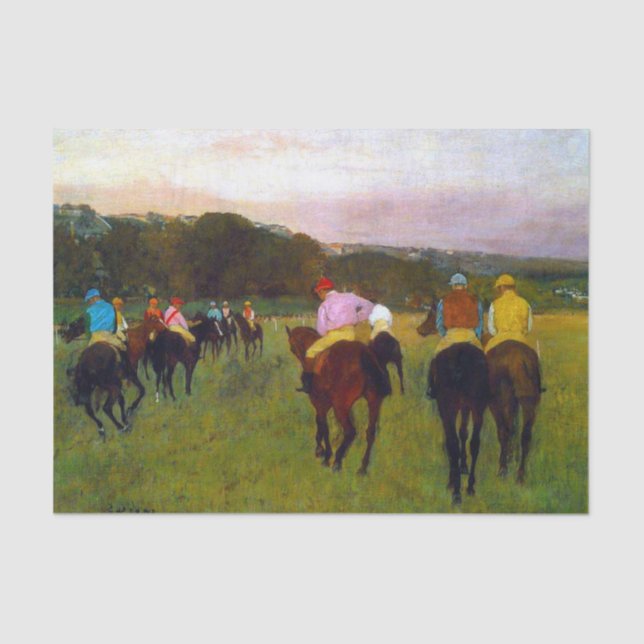 Papier Mousseline Chevaux de course Edgar Degas à Longchamp (Recto)
