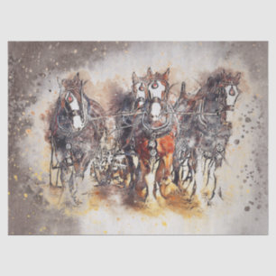 Papier Mousseline Chevaux qui poussent
