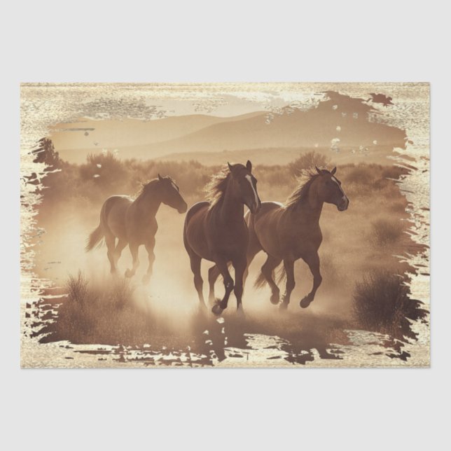 Papier Mousseline Chevaux sauvages (Recto)