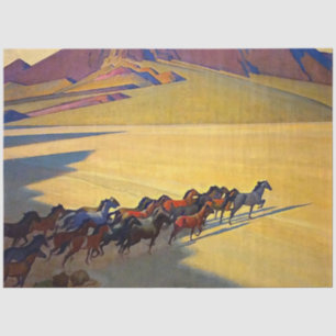 Papier Mousseline « Chevaux sauvages du Nevada » par Maynard Dixon